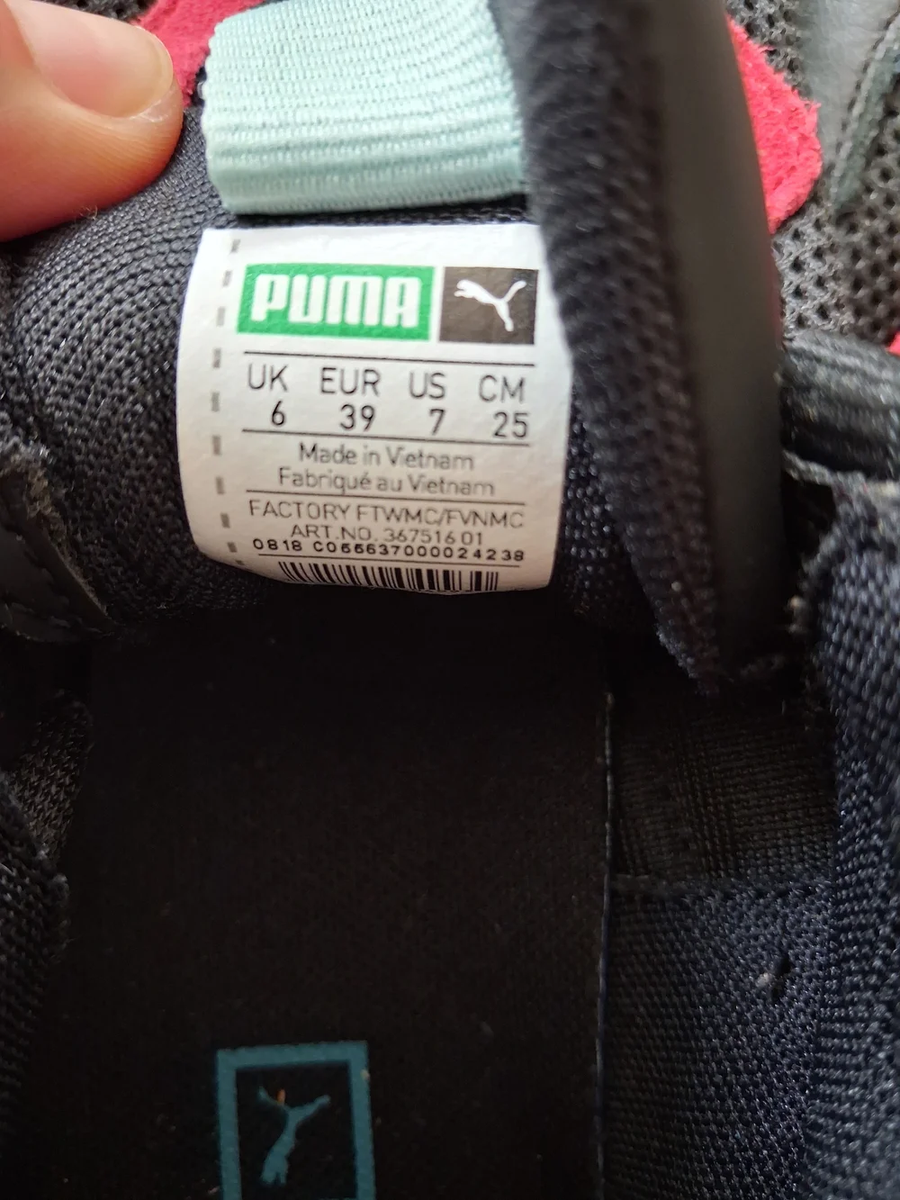 Puma Men’s Black Athletic Sneakers with Red and Yellow Accents